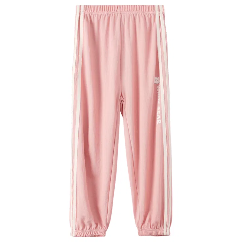 Детские спортивные штаны с принтом Red bean, Light Pink