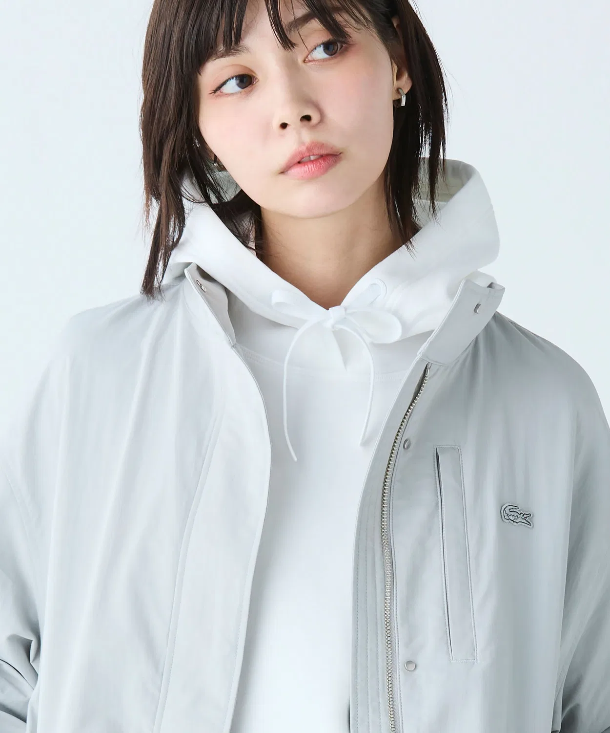Женский плащ с водоотталкивающим покрытием, модель Utility Coat LACOSTE, Beige — фото 4