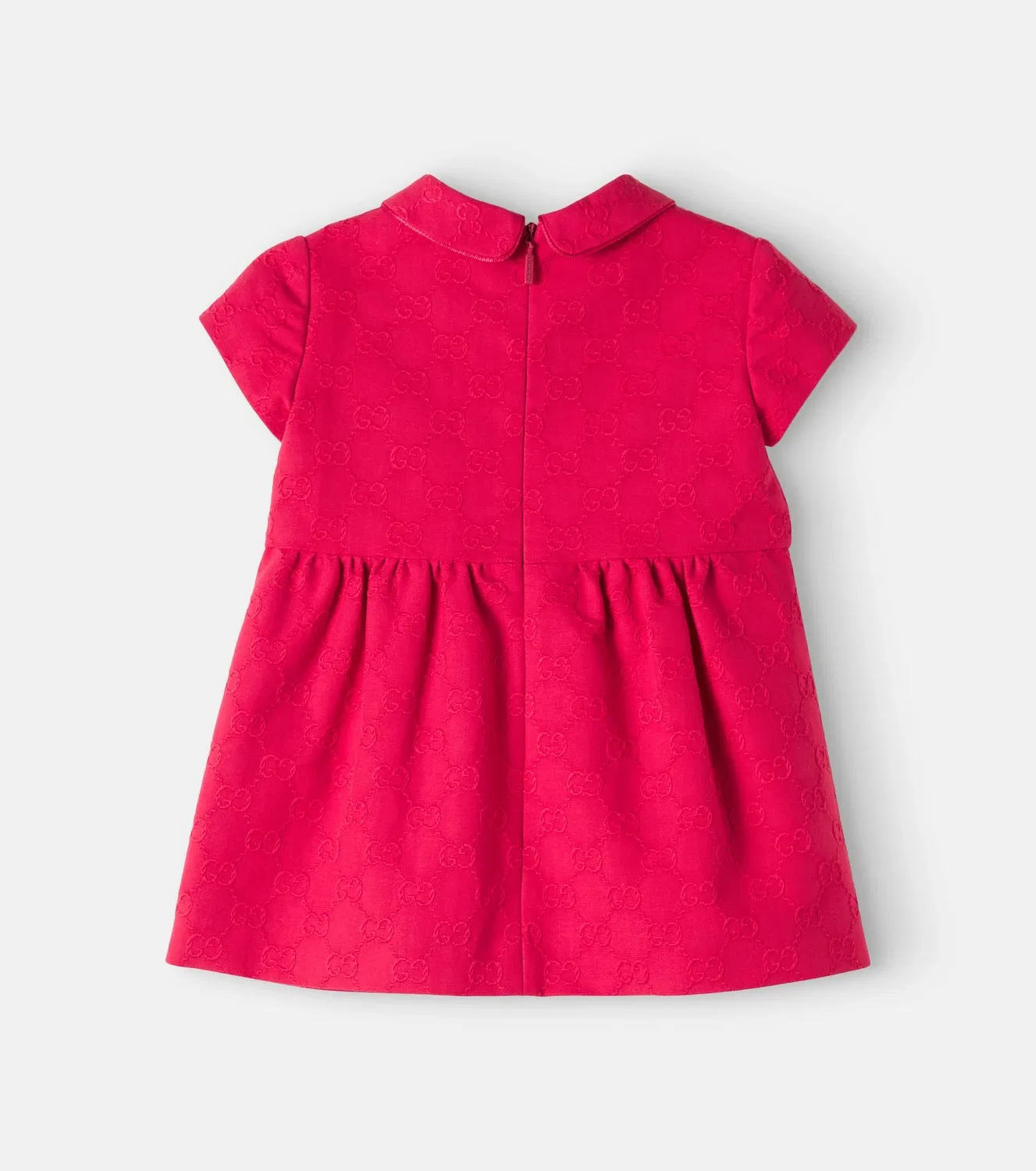 Нарядное платье с жаккардовым узором Gucci Kids, красный — фото 3