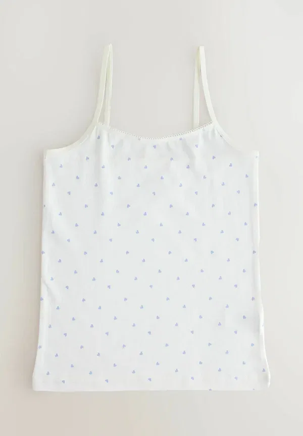Набор из 3 маек с принтом, бретельками Ditsy printed strappy cami 3 pack, Next, белый, розовый — фото 4