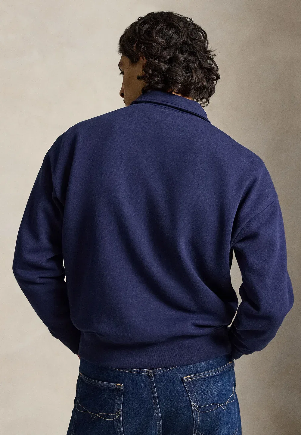 Толстовка свободного кроя с воротником и логотипом - толстовка Polo Ralph Lauren, Newport Navy — фото 3