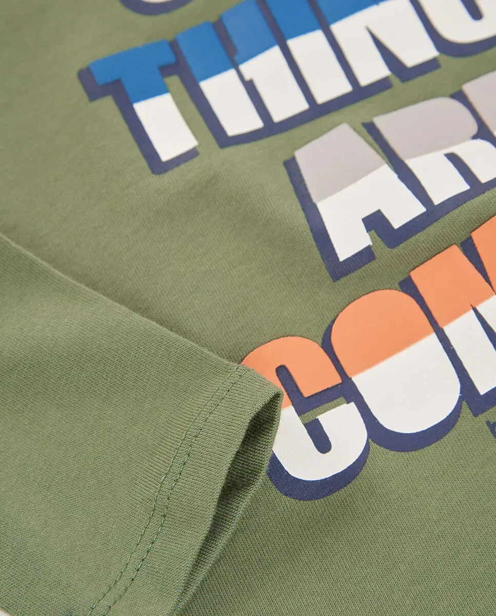 Детская футболка для мальчиков с длинным рукавом с принтом Good Things Are Coming Boboli, Multicolor — фото 4