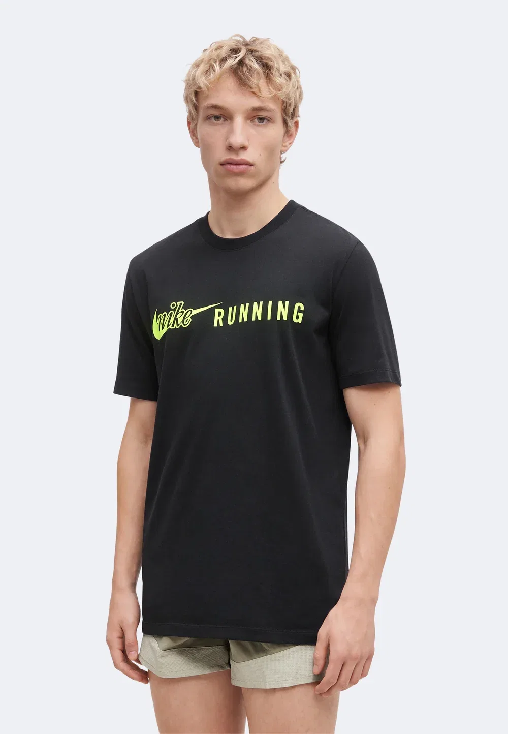 Tee run dna 2 - спортивная футболка Nike Performance, Black/Volt