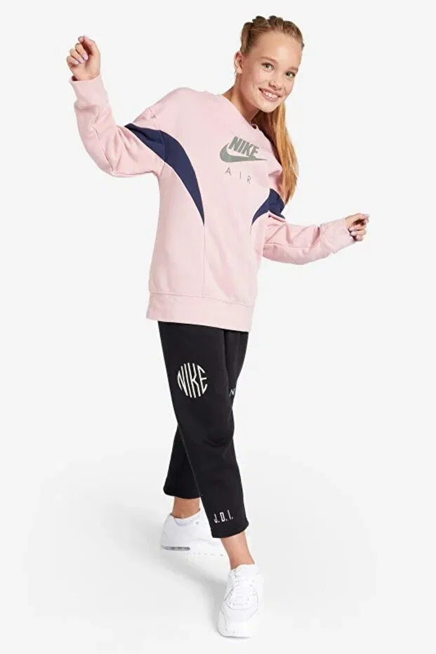 Детские свитшот для девочек с длинным рукавом Air French Terry Nike, Pink — фото 3