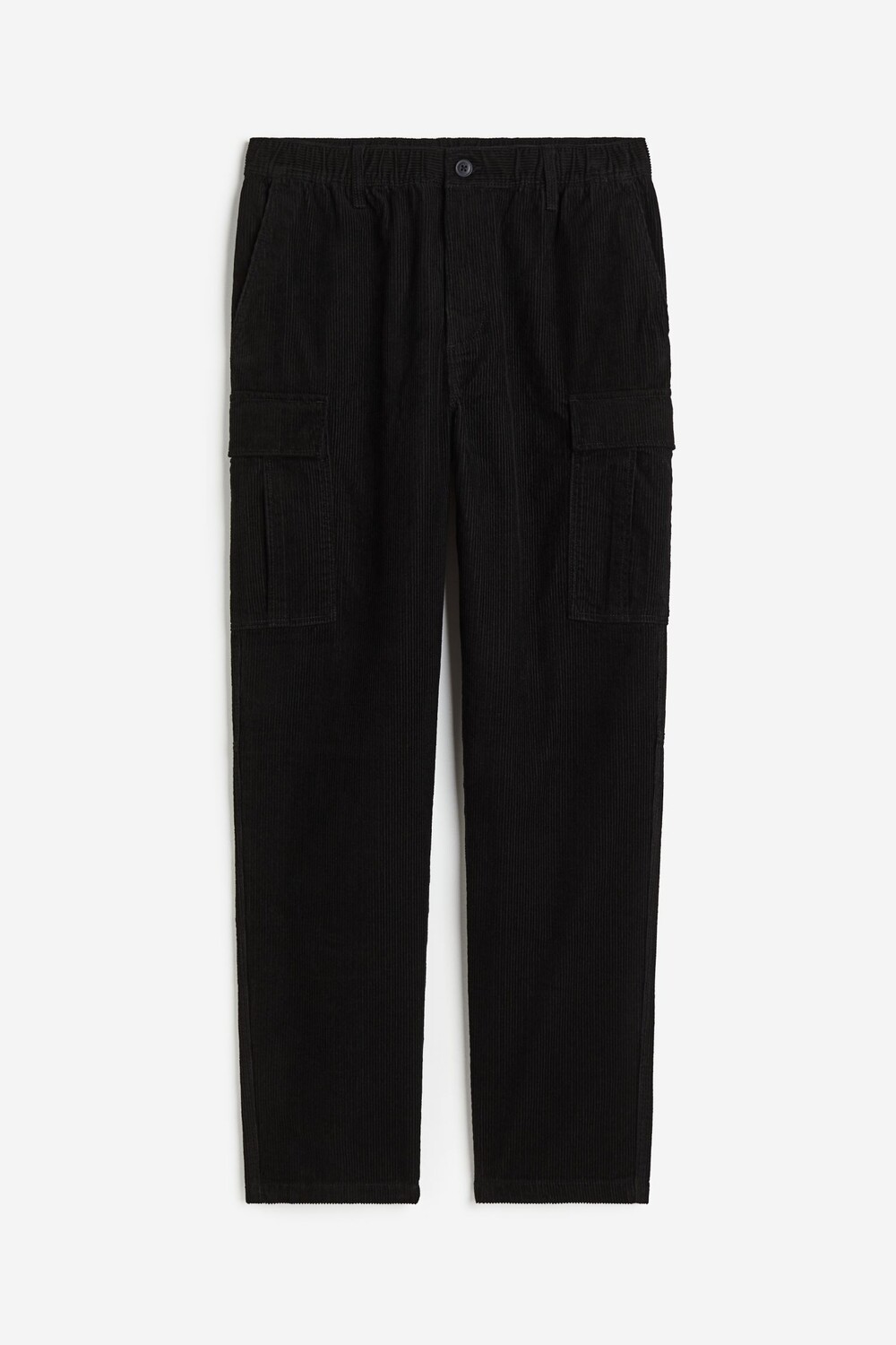 

Брюки H&M Regular Fit Corduroy Cargo, черный