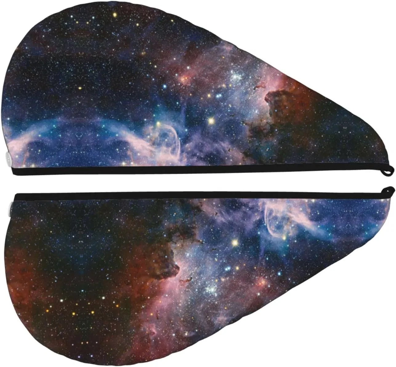 Шапочка для душа BONDIJ, Корраловый велюр, Быстросохнущая, 64 x 25.2 см, Universe Milky Way Galaxy — фото 2