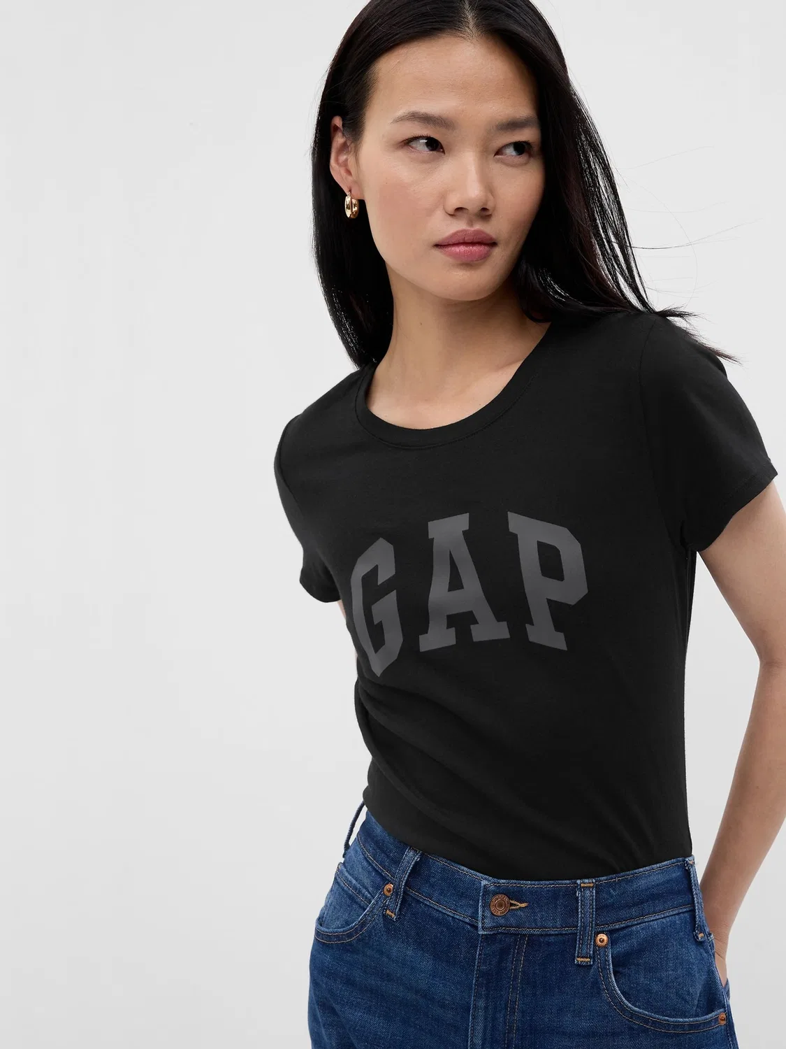 Футболка с коротким рукавом Gap Black Logo, черный