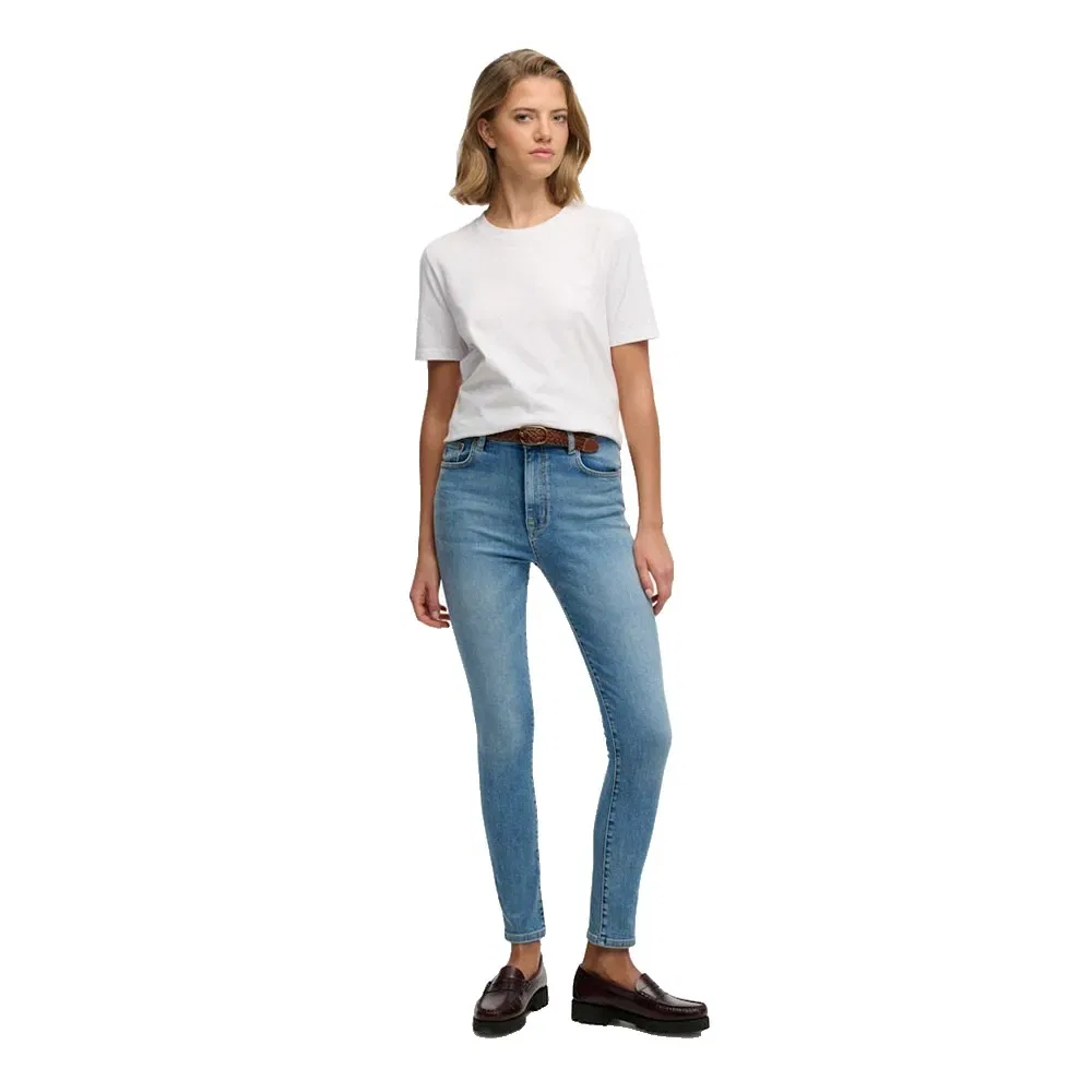 Женские джинсы скинни с высокой талией Superdry, Blue — фото 4