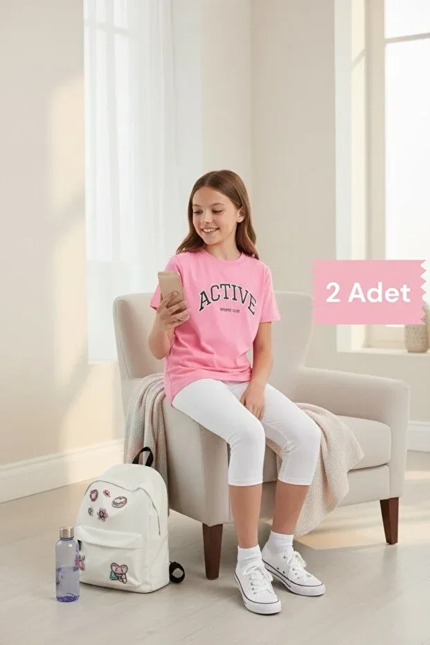Детские леггинсы для девочек хлопковые Katmirra, White Capri