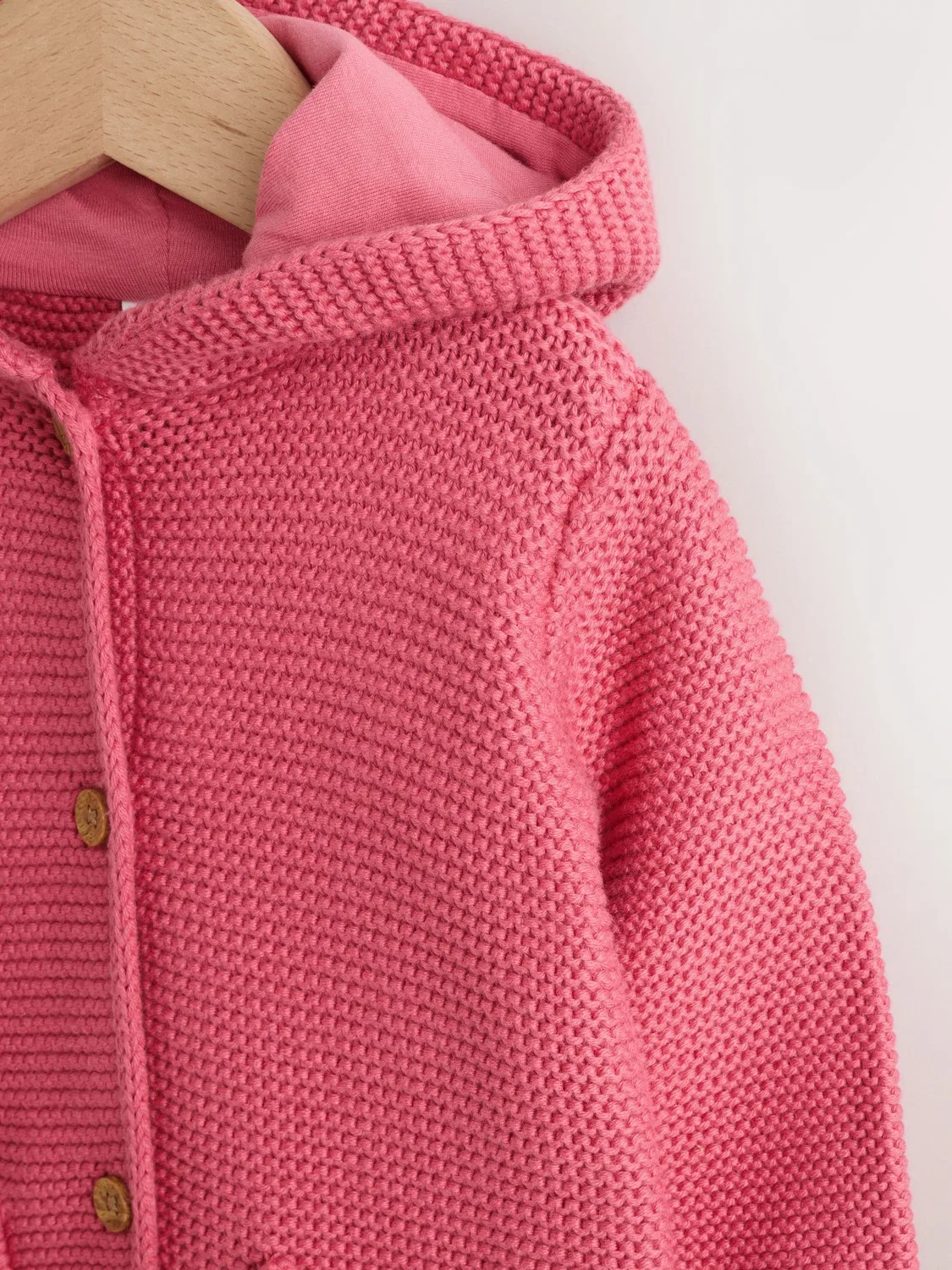 Кардиган вязаный с капюшоном, Raspberry Pink Hooded Next, малиново-розовый — фото 3
