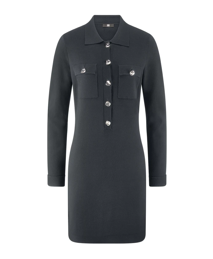 

Короткое вязаное платье с воротником-стойкой Riani, черный