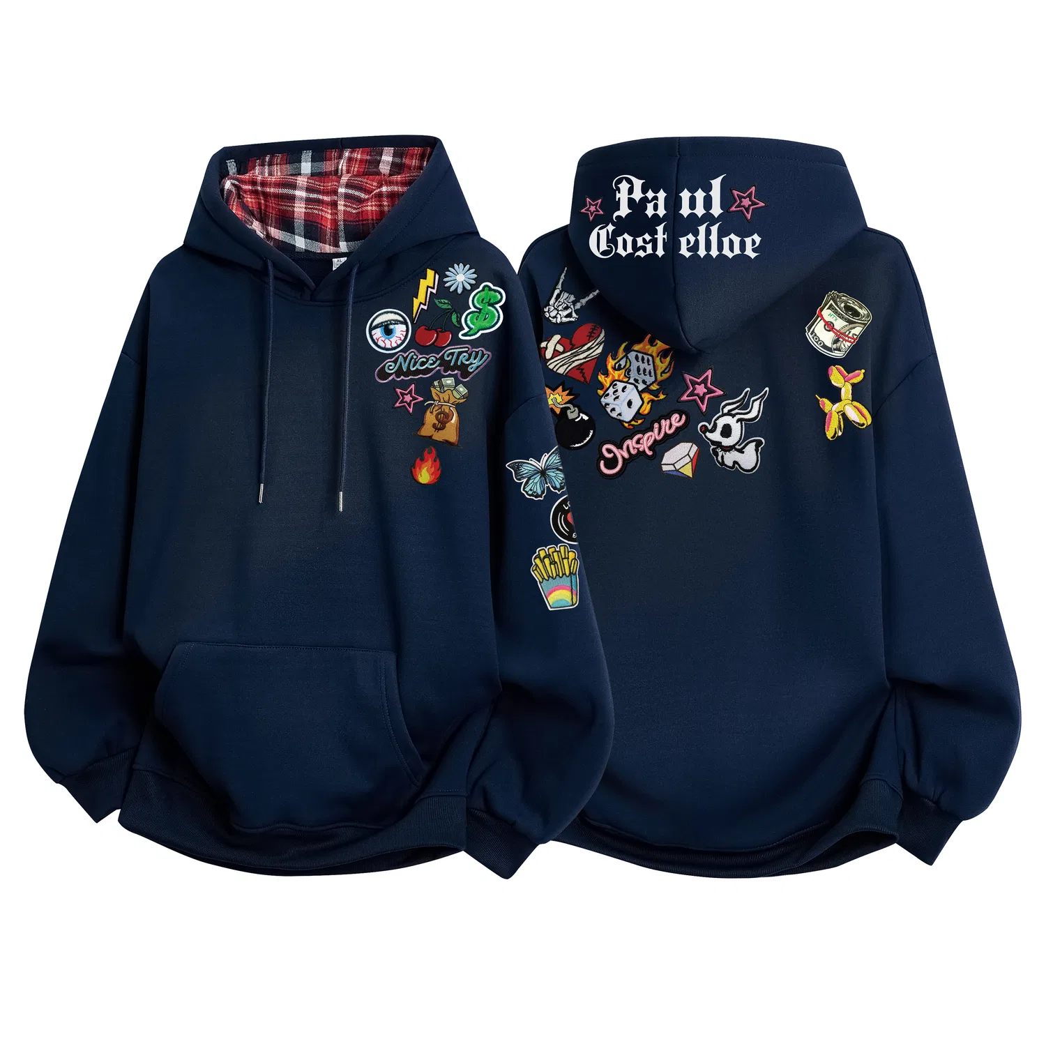 Детский свитшот с начесом Navy Blue Heavyweight Thickened and Fleece-Lined Paul Costelloe