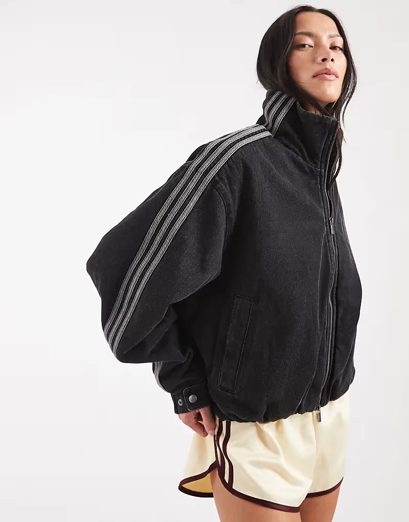 Куртка Adidas Originals Firebird из натурального черного денима