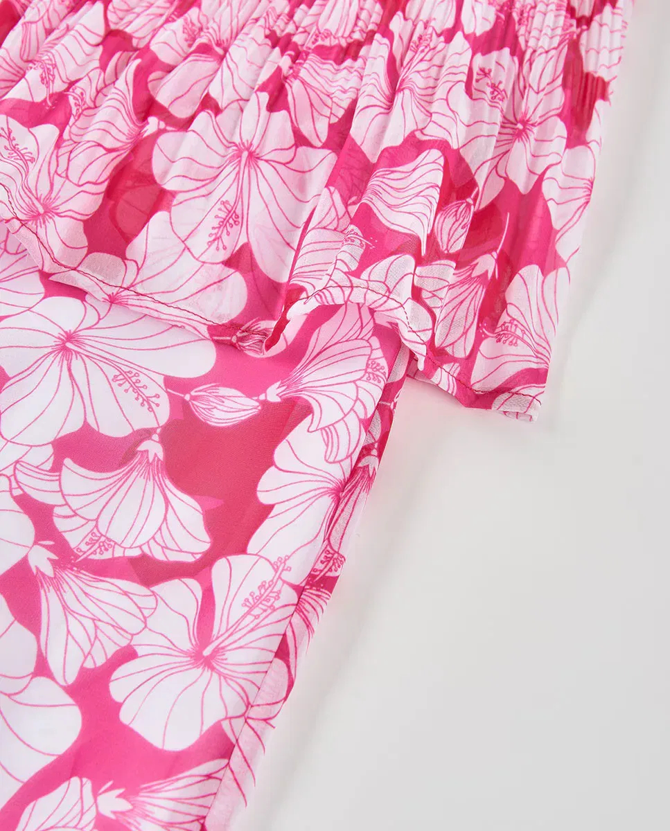 Детский комбинезон для девочек цветочный Mono gasa estampada Boboli, Rosa — фото 4