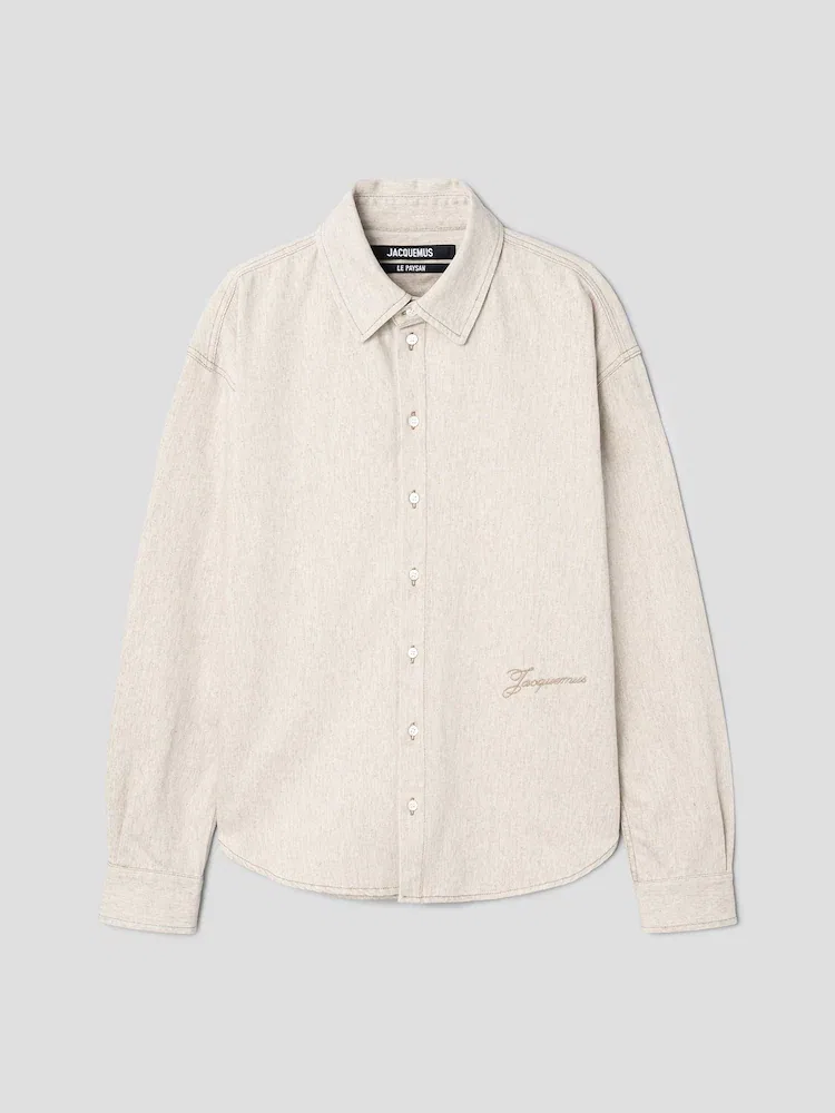 Джинсовая рубашка с длинным рукавом Simon JACQUEMUS, Beige