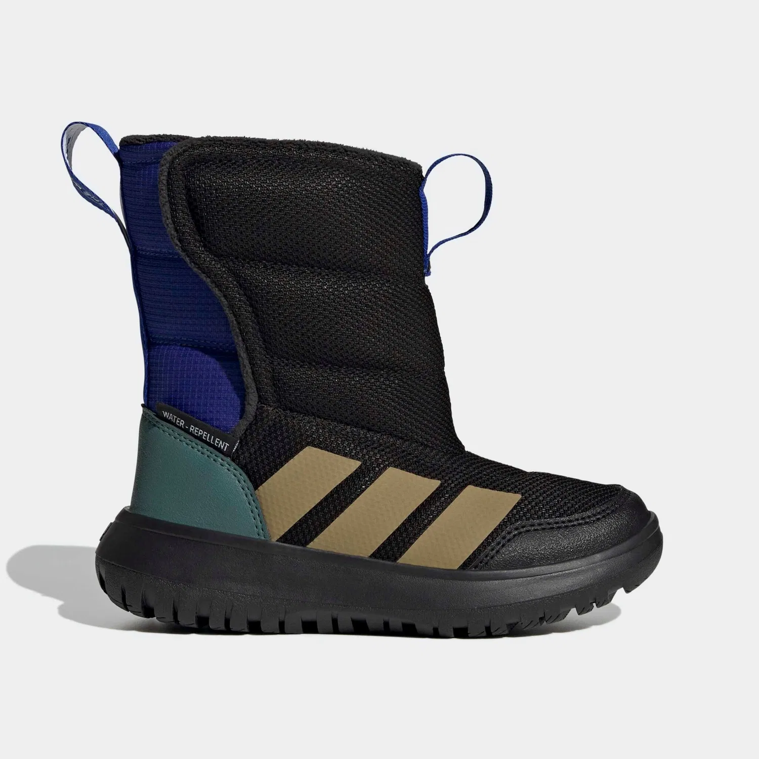 Детские зимние ботинки с водонепроницаемым верхом Adidas Sportswear, Core Black / Khaki / Preloved Teal — фото 2