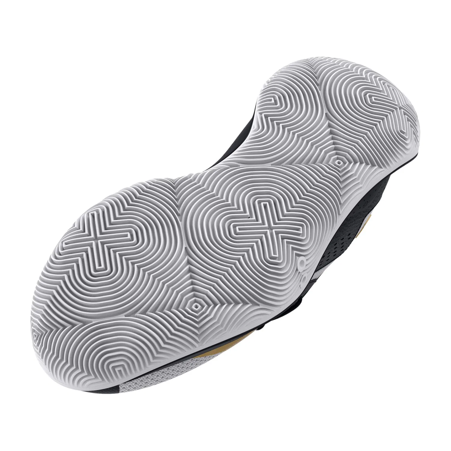 Детские кроссовки для мальчиков с закрытым носком Grade School Jet '23 Under Armour, 100 White Black Gold Metallic — фото 4