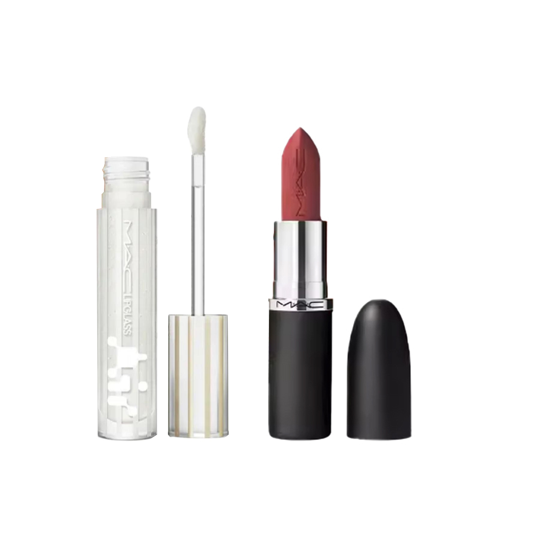 

Зеркальный глянцевый блеск для губ с матовым финишем в форме стика набор для макияжа легко растушевывается 3,5 г+5 мл MAC