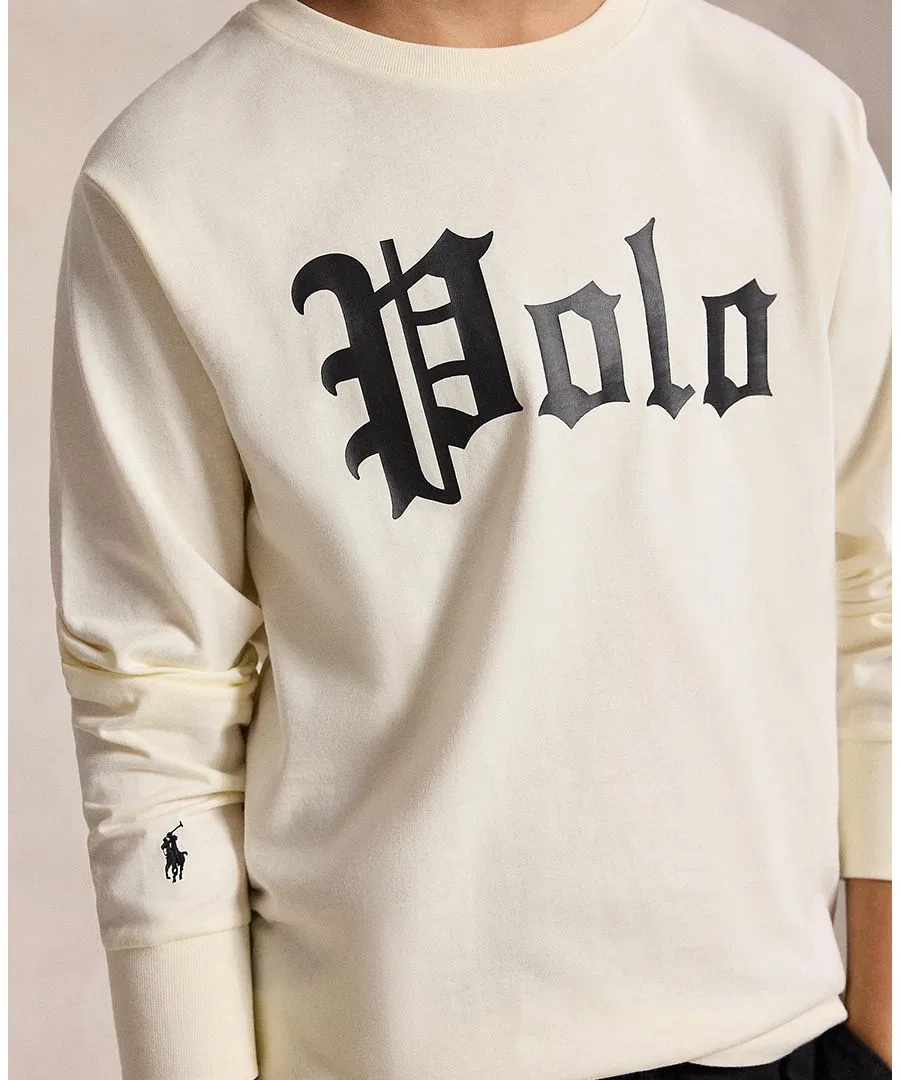 Детская футболка с длинными рукавами (8-20 лет) Polo Ralph Lauren, Cream — фото 3