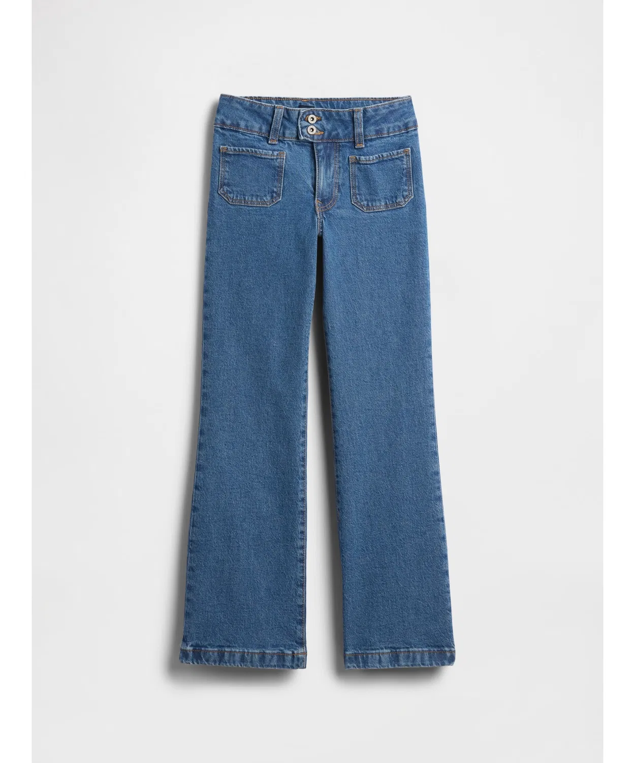 Детские джинсы с низкой посадкой, буткат, с регулируемым поясом GAP, Indigo Blue