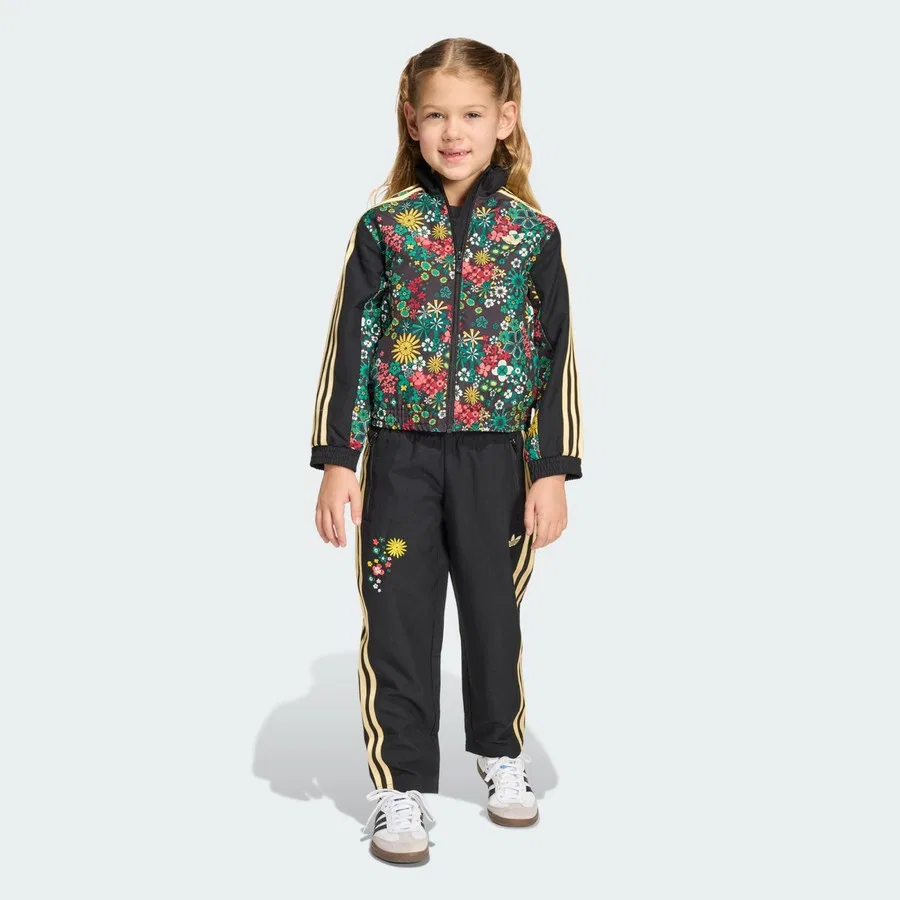 Детский спортивный костюм с принтом Liberty London Adidas Originals, Черный