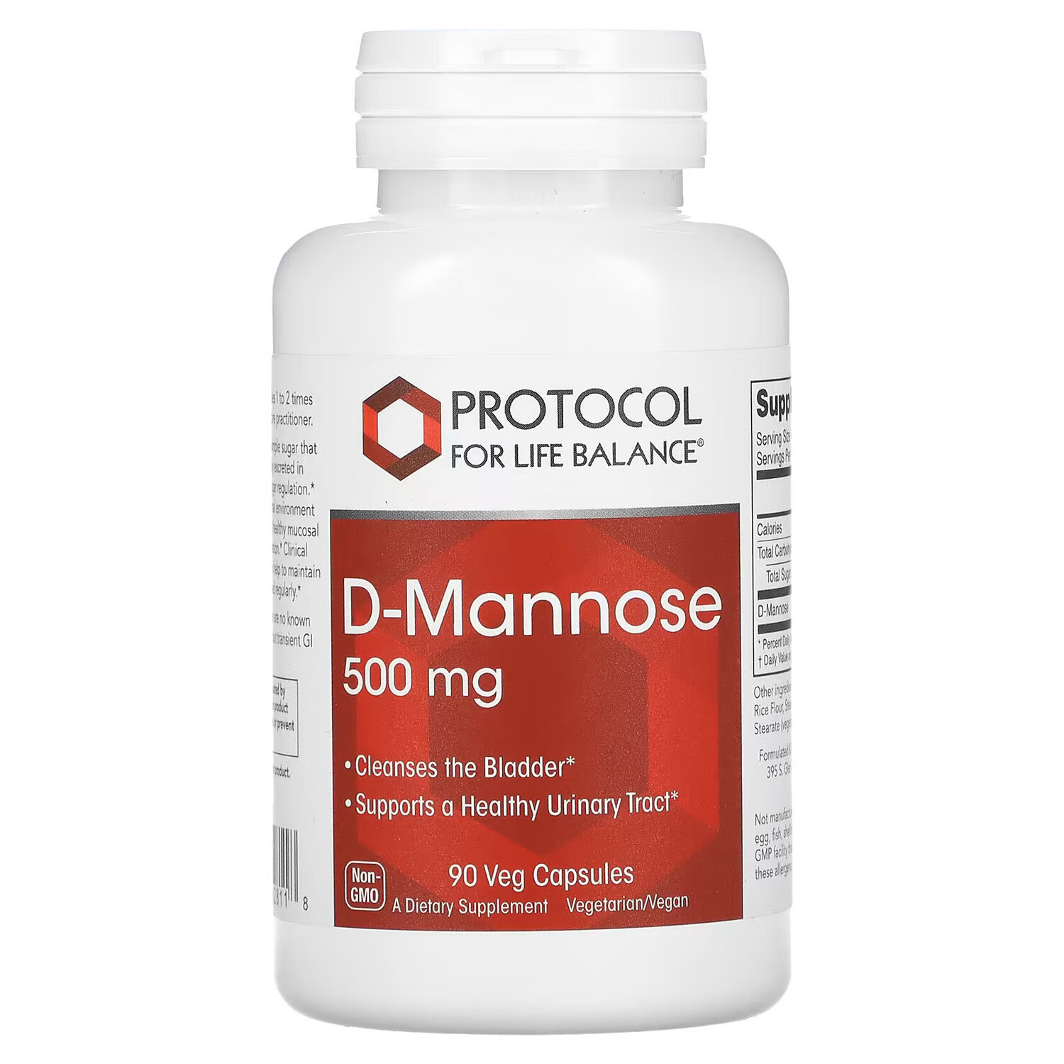 

Protocol for Life Balance, D-Манноза, 500 мг , 90 вегетарианских капсул