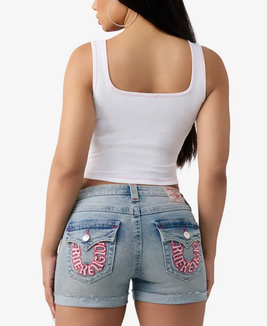 Топ без рукавов с контрастной отделкой True Religion, Optic White — фото 4