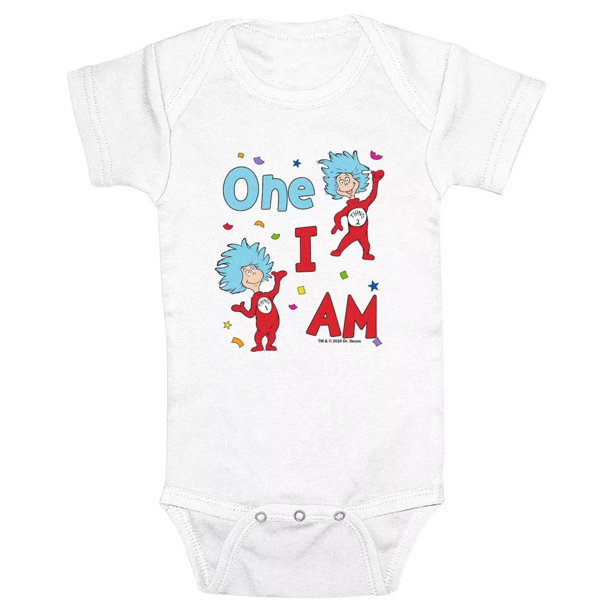 Детский боди с коротким рукавом Dr. Seuss One I Am, White