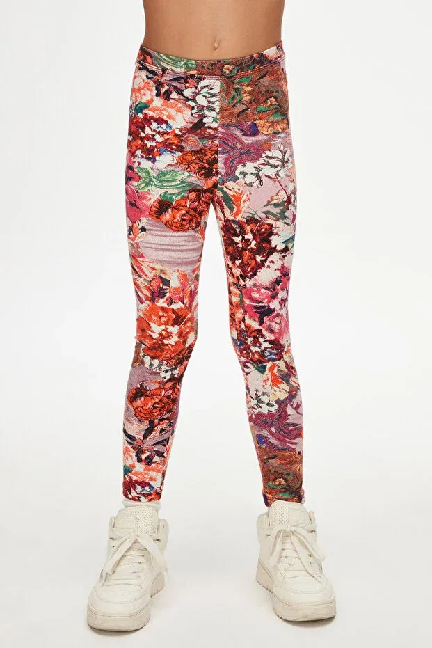 Детские леггинсы для девочек с принтом Mixed Rose Patterned Lovetti, Patterned — фото 2