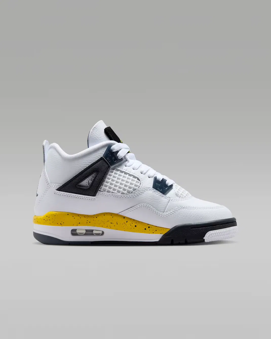 Кроссовки для детей постарше Air Jordan 4 Retro "Tour Yellow", White/Dark Blue Grey/Black/Tour Yellow — фото 3