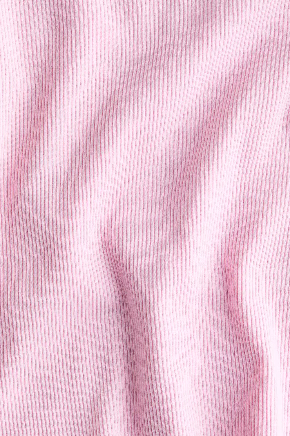Ребристая футболка с оверлочными краями H&M, Hellrosa — фото 2