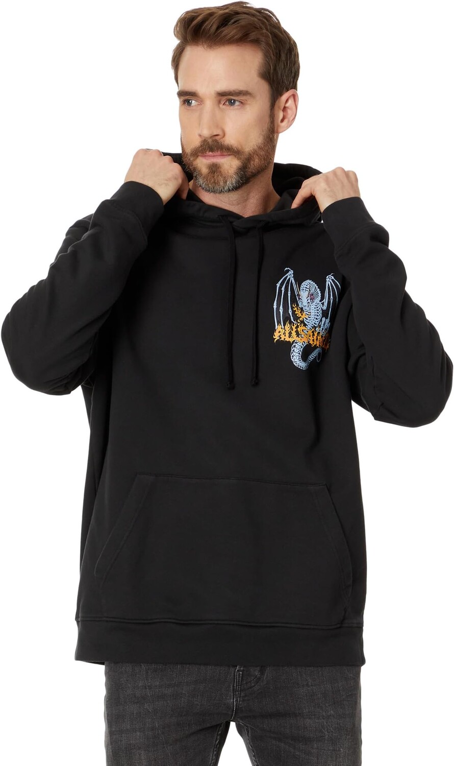

Худи AllSaints Dragonskull Oth Hoodie, черный