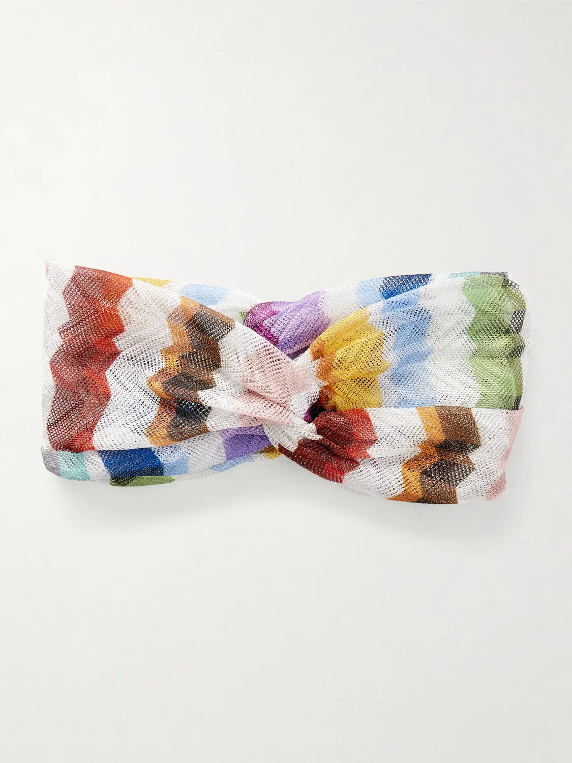 Повязка на голову в полоску, связанная крючком Missoni, мультицвет
