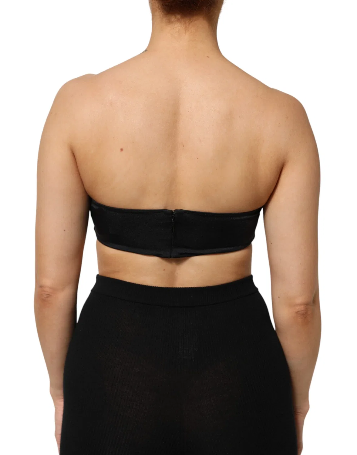 Женский топ бандо без бретелей Bandeau Crop Top Dolce & Gabbana, Black — фото 4