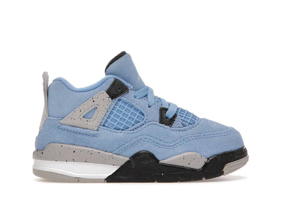 Детские кроссовки Lifestyle с замшевым верхом Jordan 4 Retro, University Blue/Tech Grey/White/Black