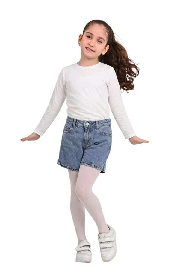 Детские шорты для девочек джинсовые с эластичным поясом Erdem Kids, Blue