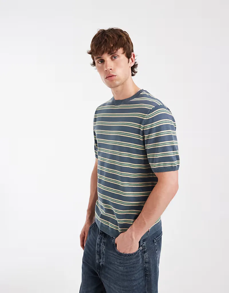 Полосатая зеленая футболка Levi's — фото 2