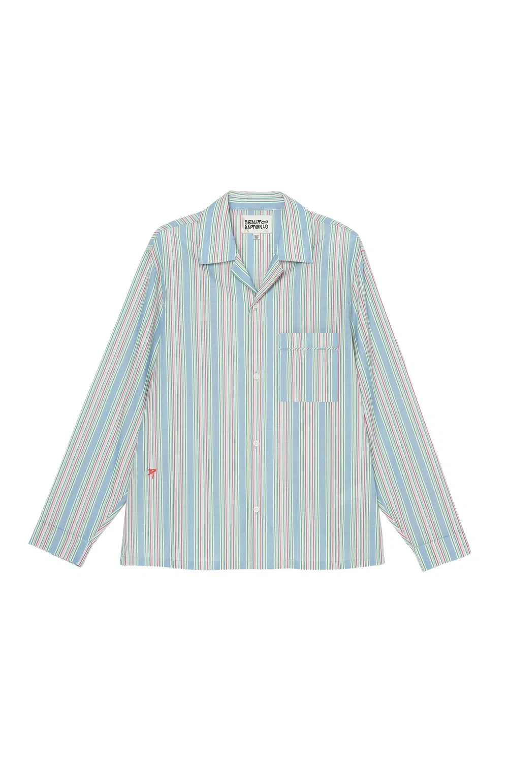 Рубашка из жаккарда в полоску свободного кроя ZARA, Light Blue — фото 3