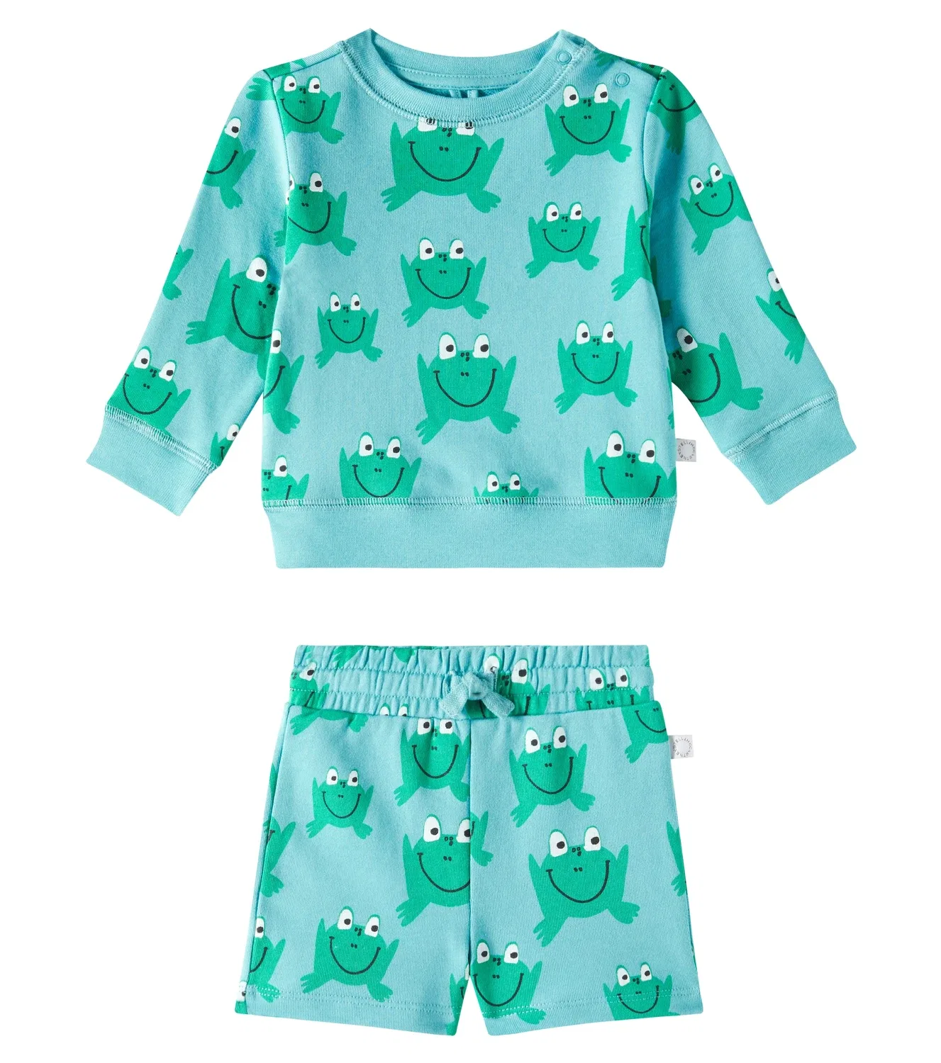 Комплект из толстовки и шорт хлопковый Stella Mccartney Kids, зеленый