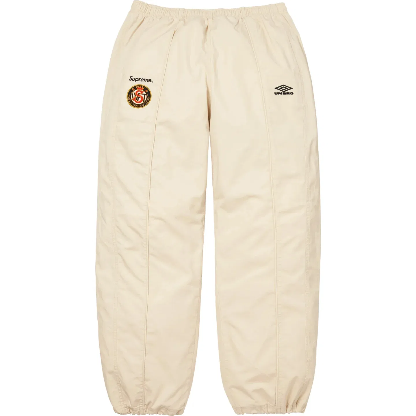 Supreme Мужские спортивные брюки из хлопка с начесом Umbro Cotton Ripstop Track Pant, Ecru/White