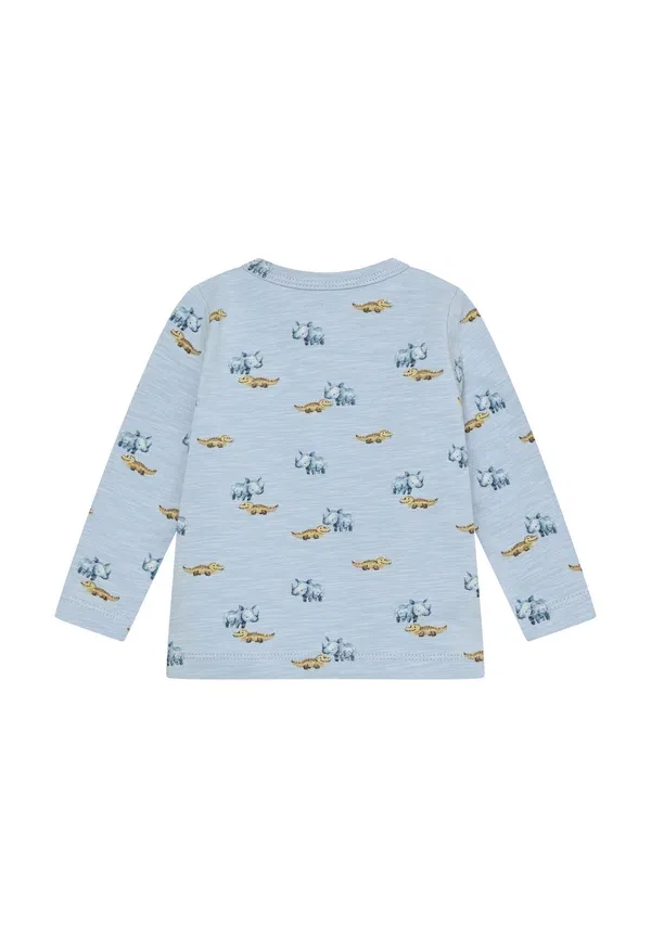 Водолазка с принтом динозавров Long sleeve all over print Minymo, Niagara Mist — фото 2