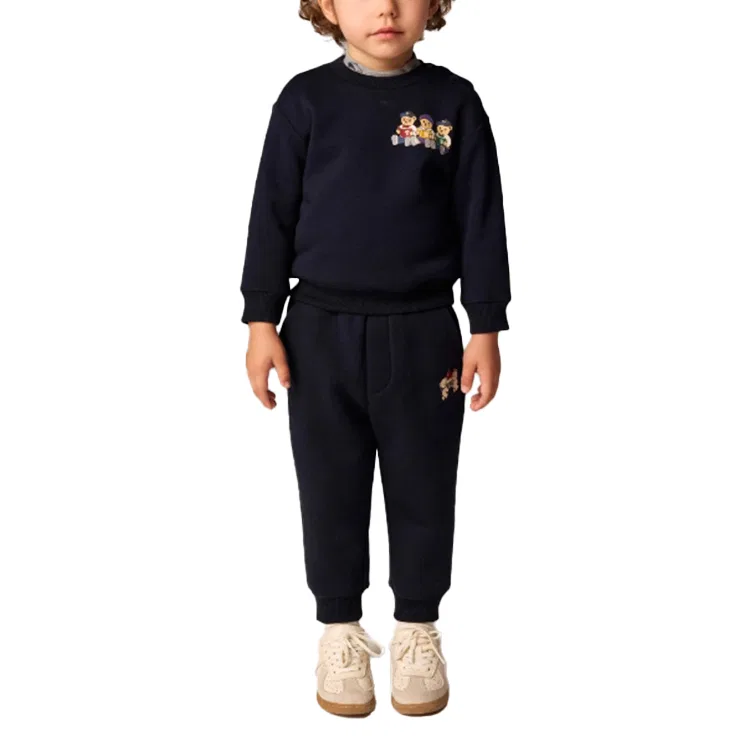 Детский комплект спортивной одежды с флисовой подкладкой Casual Sportswear, Teenie Weenie Men, Navy Blue