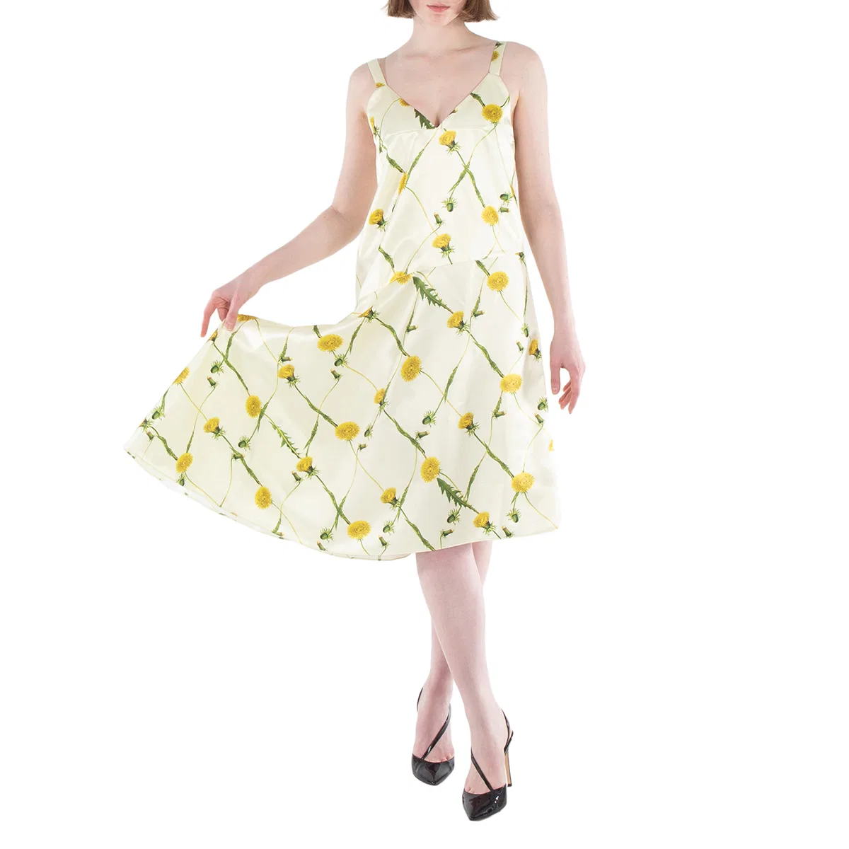 Платье мини с цветочным принтом и тонкими бретелями Floral Print Spaghetti Strap Minidress Burberry — фото 2