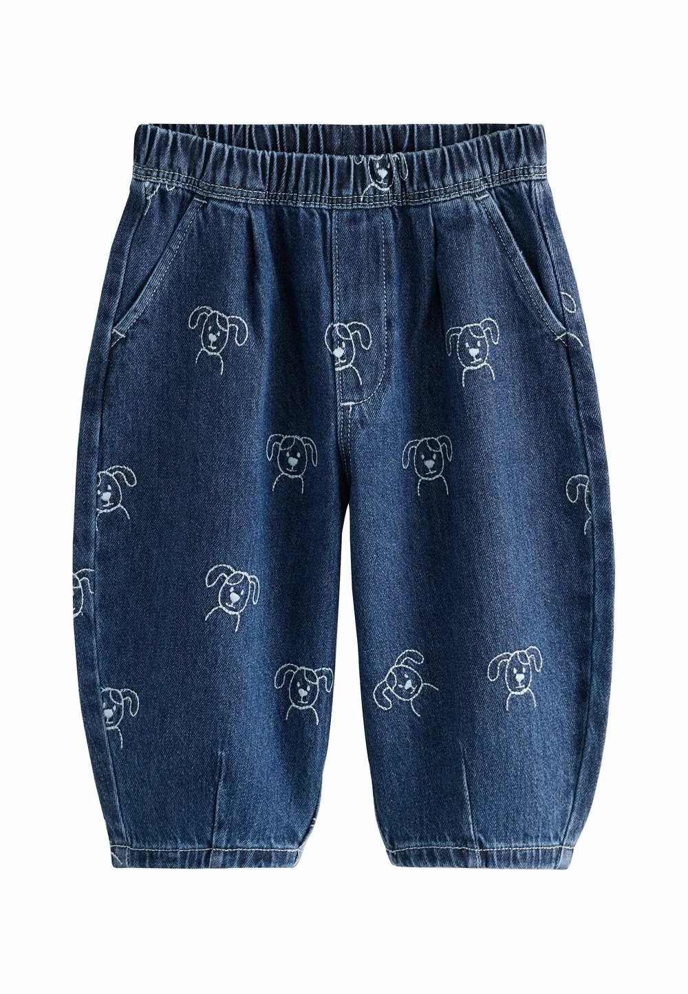 Джинсы прямого кроя - широкие джинсы. - джинсы свободного кроя Next, Dark Blue All Over Embroidered