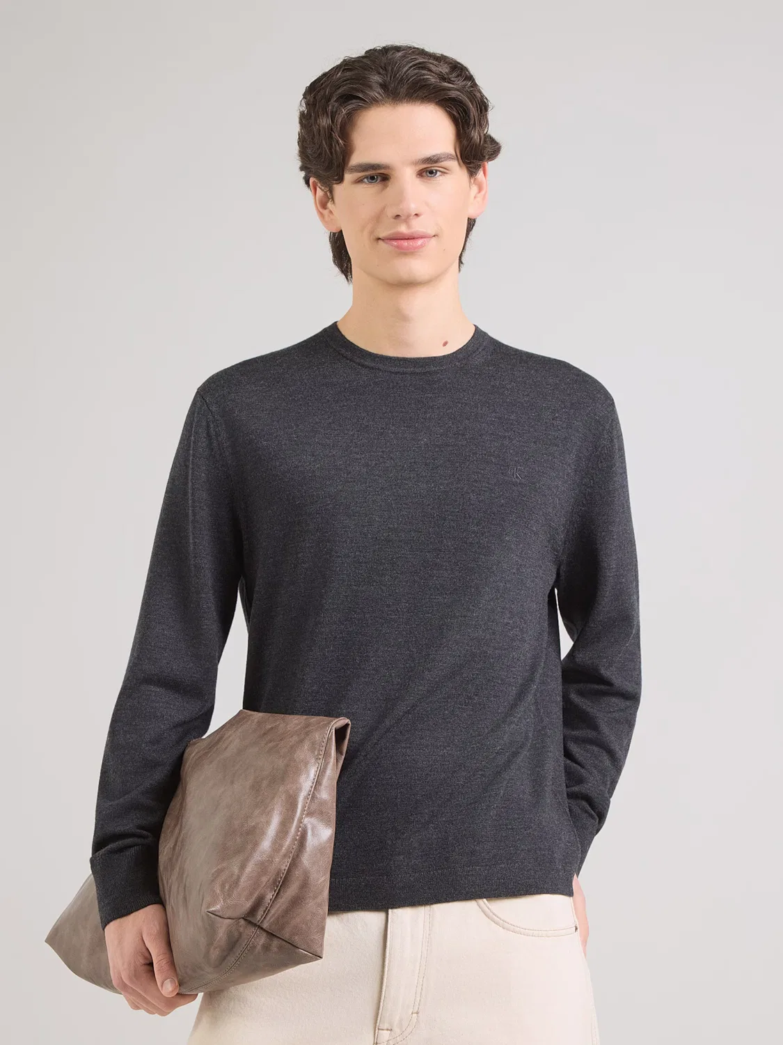 Свитер Calvin Klein Regular, серый — фото 2