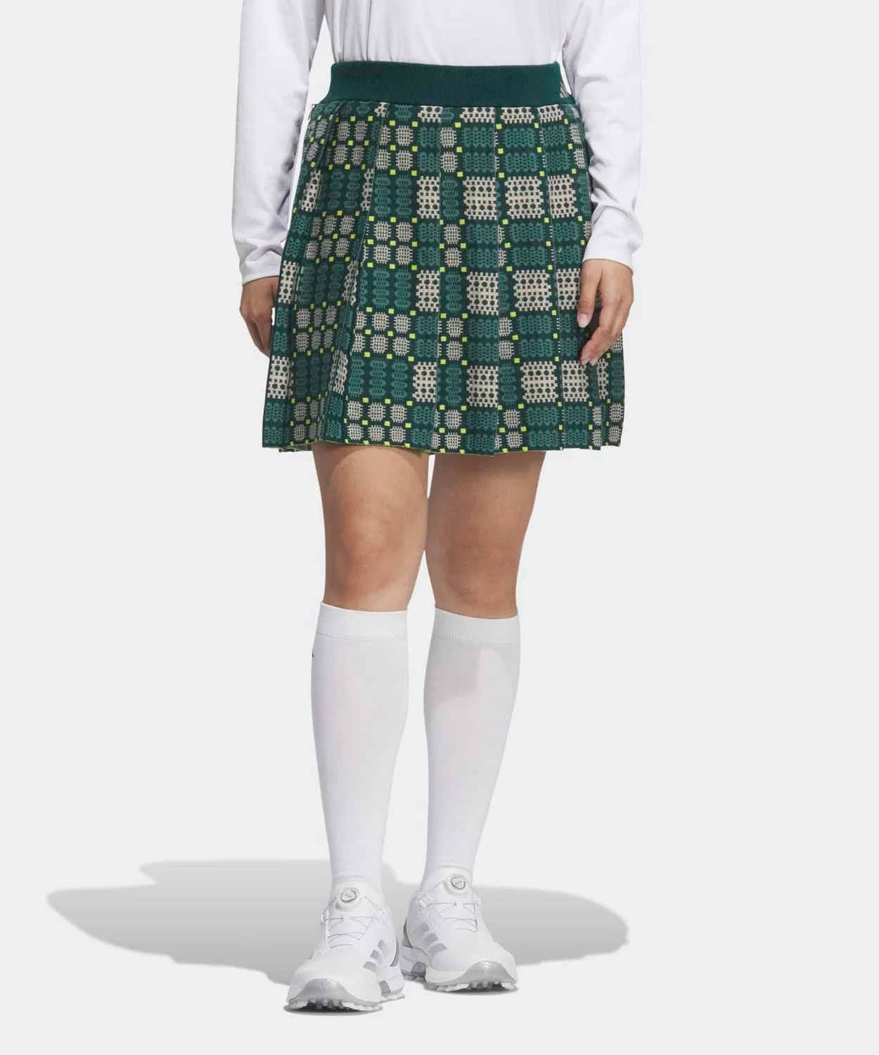 Женская плиссированная юбка из трикотажа Adidas Golf Green