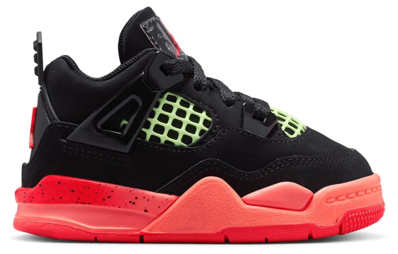 Детские кроссовки для мальчиков Jordan Retro 4, цвет Black/Red/Orange