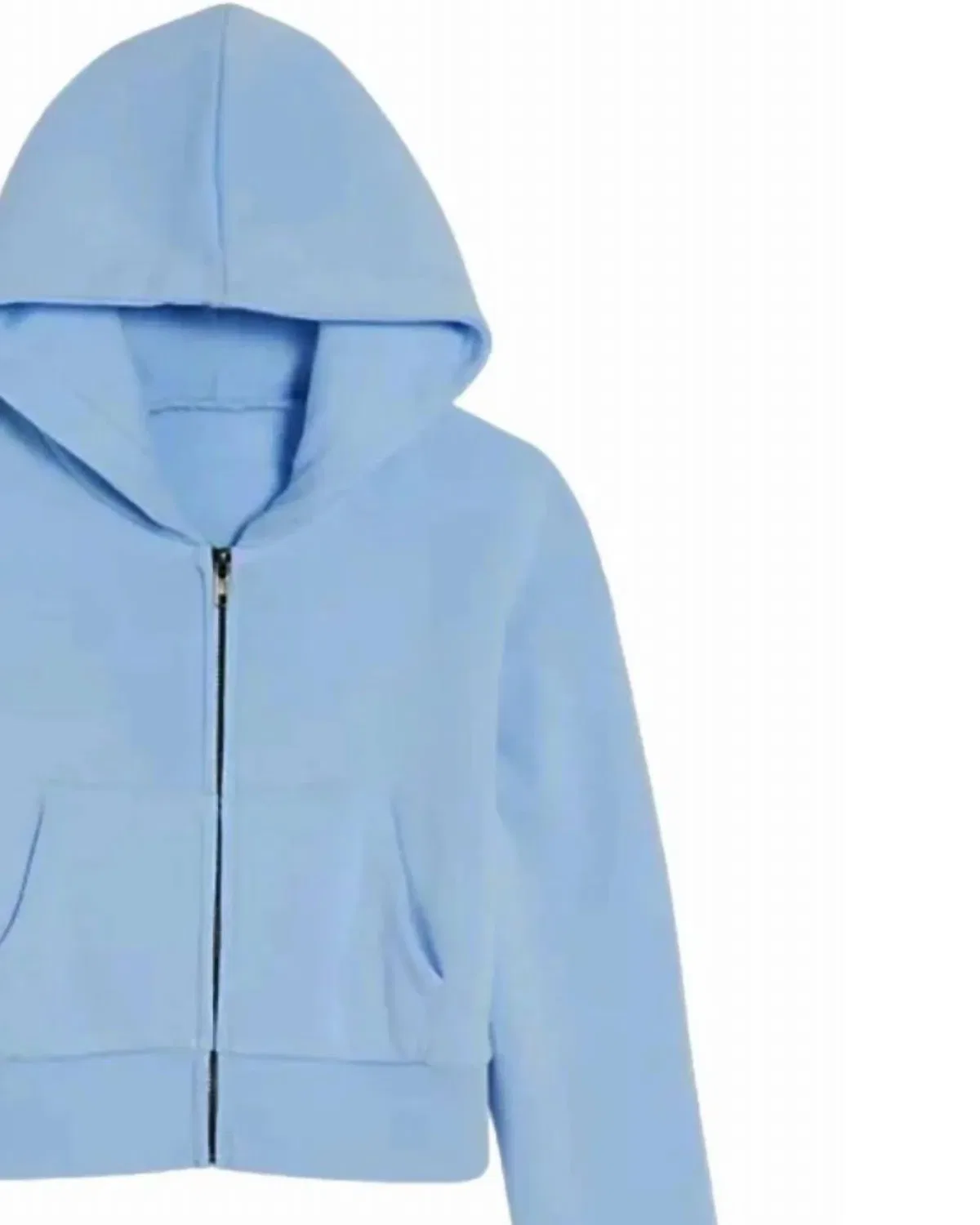 Детское укороченное худи на молнии с длинным рукавом Dylan Cropped Zip Up Hoodie KatieJnyc, Glacier Blue — фото 2