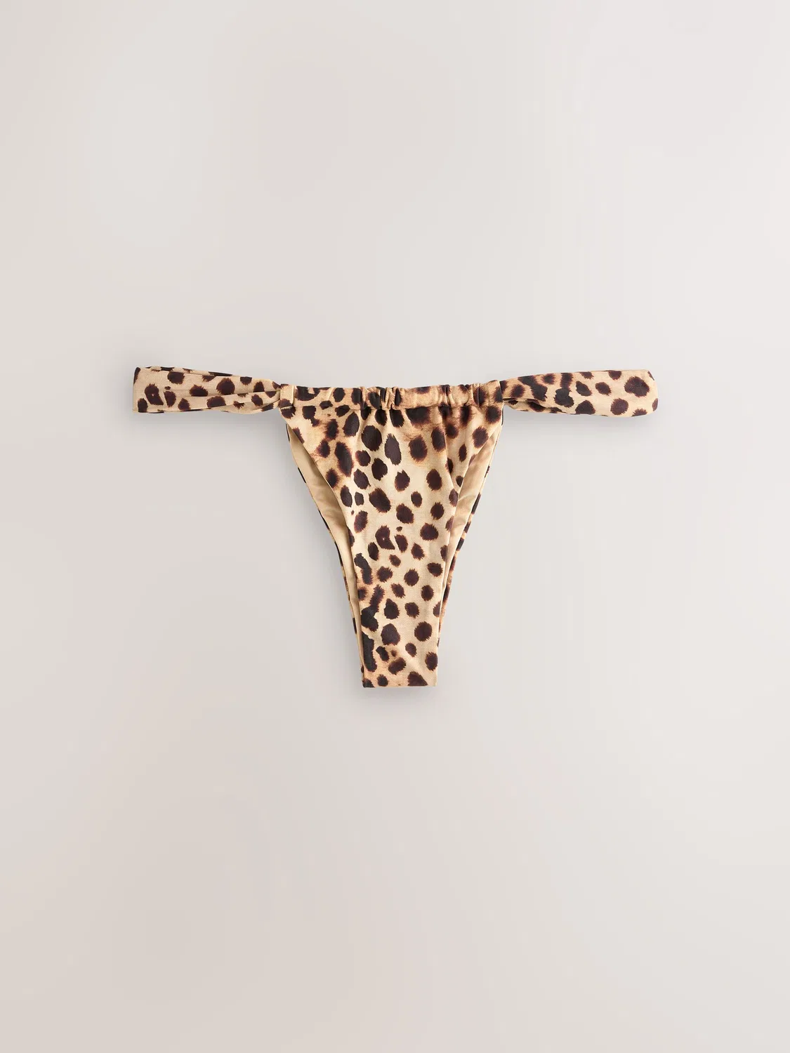 Бикини-танга с регулировкой, Brown Leopard Print Next, коричневый леопардовый принт — фото 4