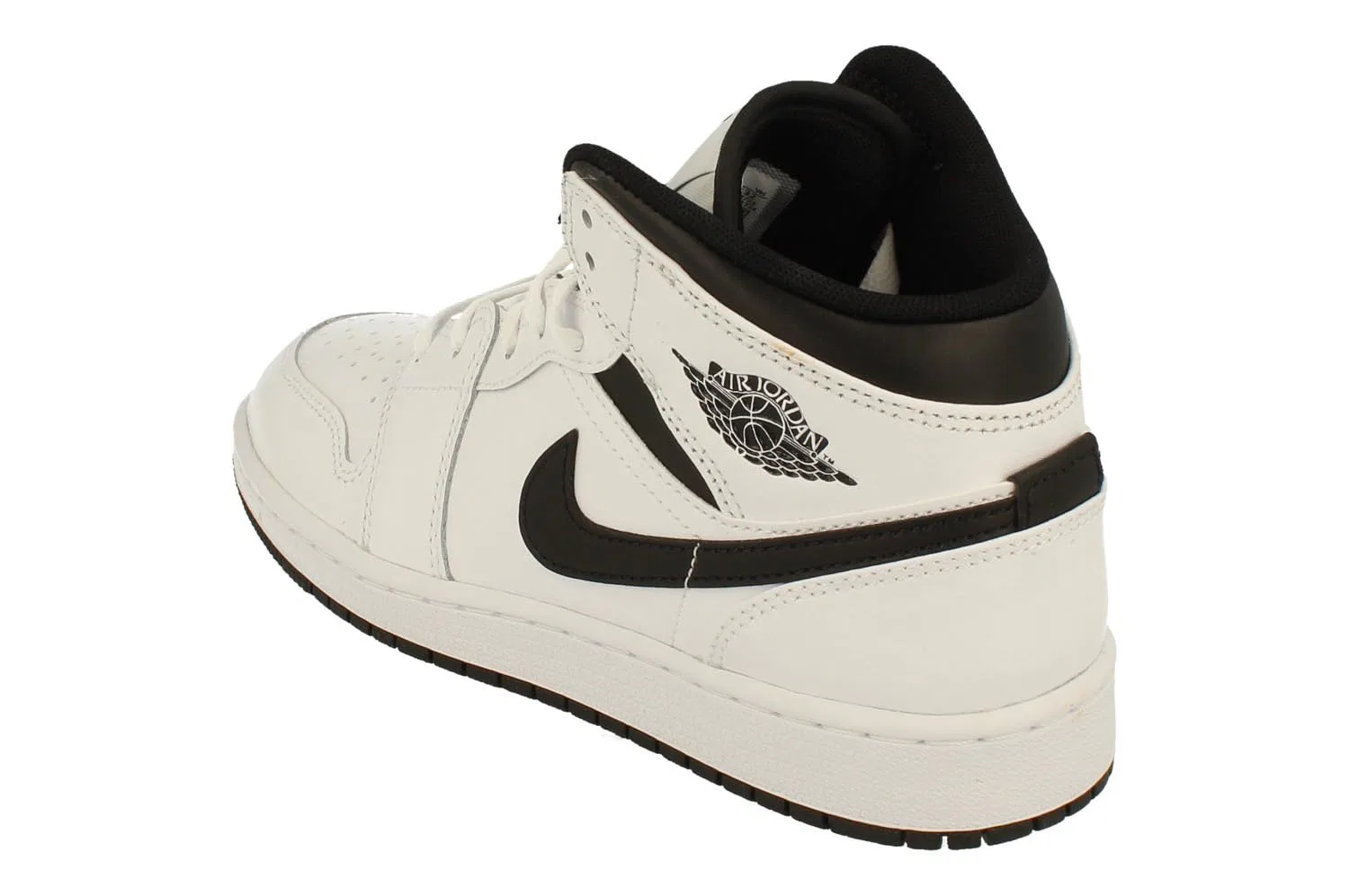 Детские баскетбольные кроссовки Air Jordan 1 Mid NIKE, White Black 132 — фото 2